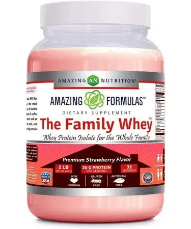 Amazing Nutrition Formulas The Family Whey Protein Powder, Chocolate Flavor, 2 Lb