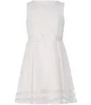 Calvin Klein Girls' Fit and Flare Illusion Mesh Dress