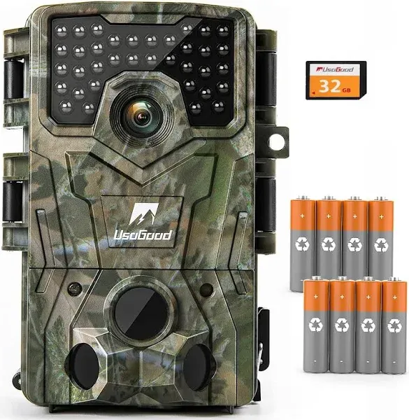 usogood Trail Camera 24MP 1080P Game Camera with Night Vision Motion Activated IP66 Waterproof