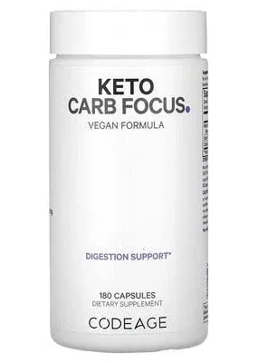 Codeage Keto Carb Focus, White Kidney Bean, Green Tea & Cinnamon Bark, Vegan, 3-Month Supply, 180 ct 