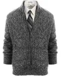 Gioberti Mens Heavy Weight Cardigan Twisted Knit Regular Fit Full-Zipper Sweater, Men's, Size: 3XL, Gray