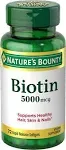 Nature's Bounty Biotin, Vitamin Supplement, Supports Metabolism for Energy and Healthy Hair, Skin, and Nails