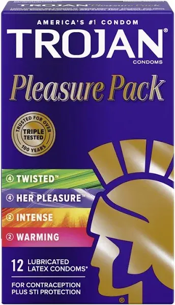 Trojan Pleasure pack Lubricated Latex Condoms (36 x 0.01 oz)