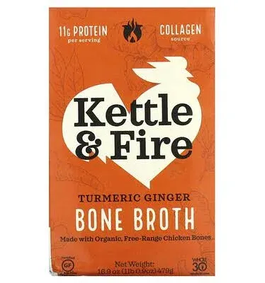 Kettle & Fire Bone Broth, Turmeric Ginger - 16.9 oz