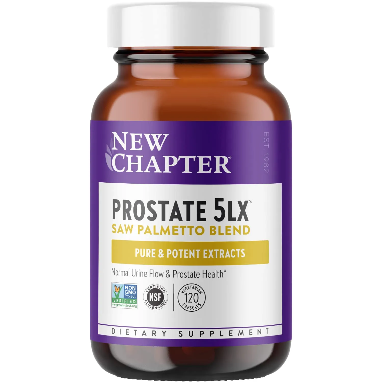 New Chapter Prostate 5LX, Saw Palmetto Blend, Vegetarian Capsules - 60 count