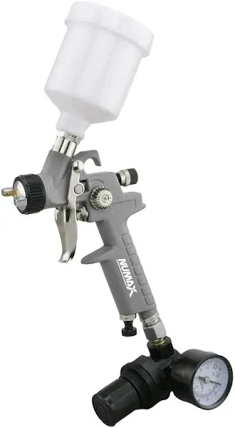 NuMax SPS08 Pneumatic 0.8mm Tip Mini HVLP Gravity Feed Spray Gun with 125cc Plastic Cup