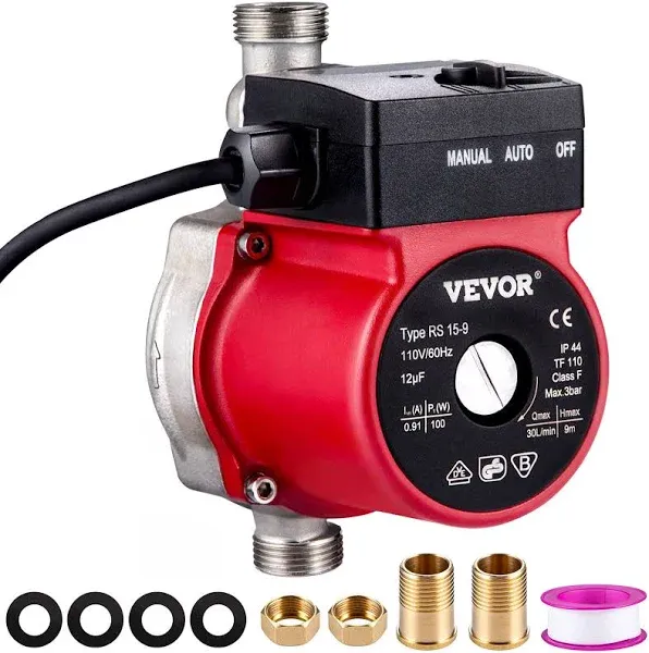 VEVOR Hot Water Circulation Pump Circulator Pump 120W 110V NPT3/4&#034;