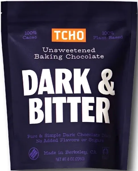 TCHO Chocolate Vegan 100% Unsweetened Chocolate Couverture Drops - 6.6 lb