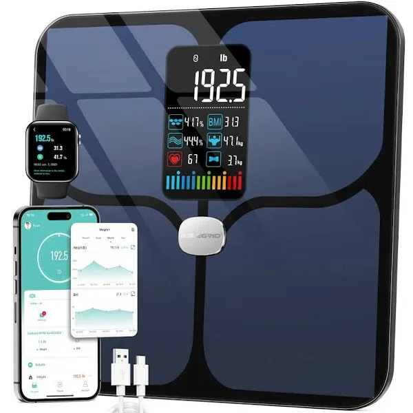 Body Fat Scale ABLEGRID Digital Smart Bathroom Scale for Body Weight