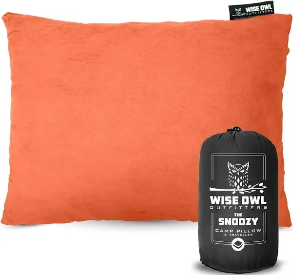 Wise Owl Outfitters Memory Foam Camping Pillow, Medium, Pack of 1 - Rust