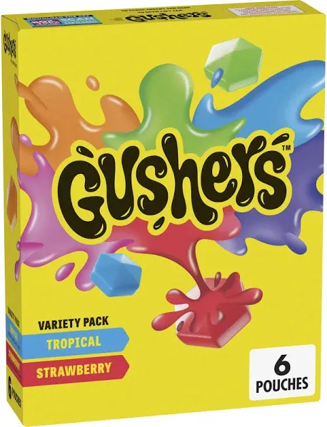 Gushers Fruit Flavored Snacks Variety Pack Strawberry and Tropical 20 ct