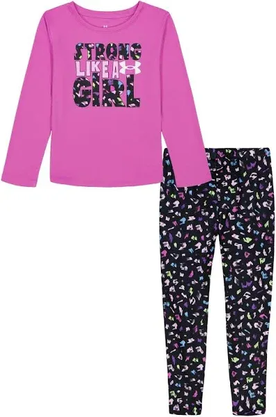 Under Armour Girls' Printed Top and Leggings Set