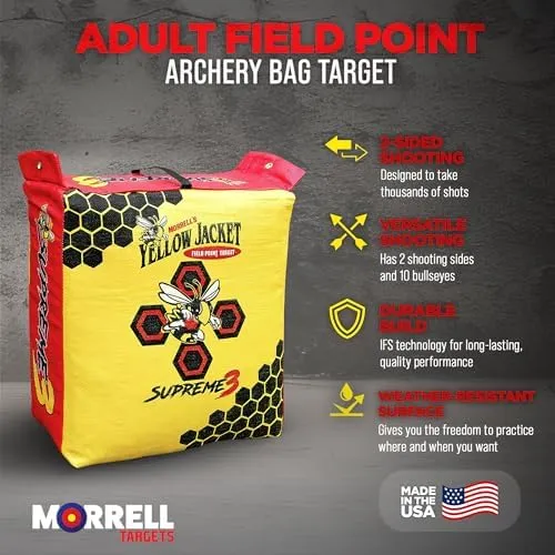 Morrell Yellow Jacket Supreme 28 Pound Field Point Archery Bag Target with Dual