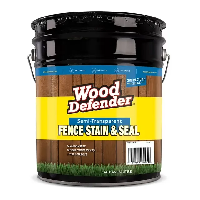 Wood Defender - Semi-Transparent Fence Stain - Black - 5 Gallon