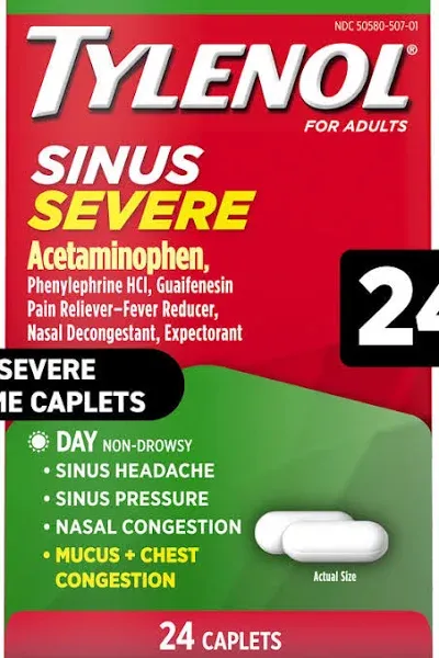 Tylenol Severe Sinus Congestion and Pain Caplets