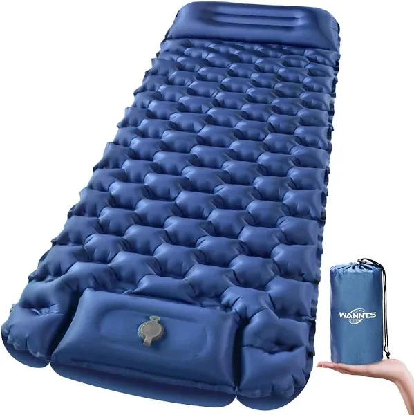  Sleeping Pad, Ultralight Inflatable Sleeping Pad for Camping, Built-in Blue