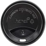 Karat Polypropylene Black Sipper Dome Lid for 10-24 Ounce Hot Cup -- 1000 per case.