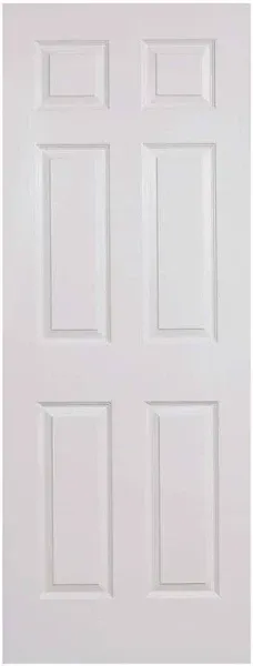 Masonite 80 in. 1.375 in. Primed 6-Panel Hollow Core Composite Slab Interior Door