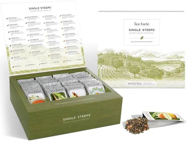 Tea Fort Single Steeps Loose Tea Sampler Variety Gift Box