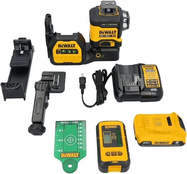 DEWALT DCLE34031D1 20V 3x360 Green Line Laser 2.0Ah Kit