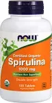 Now Foods - Certified Organic, Spirulina, 1000 mg, 120 Tablets