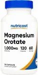 Nutricost Magnesium Orotate 1000mg, 120 Capsules - Non-GMO & Gluten Free