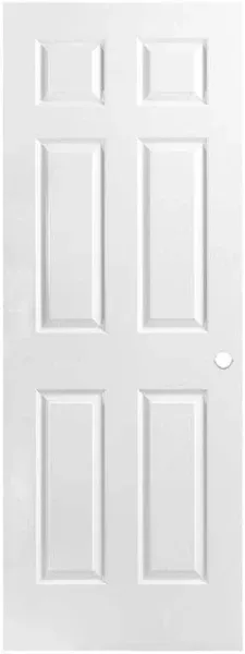 Masonite 80 in. Primed Textured 6-Panel Hollow Core Composite Interior Door Slab with Bore