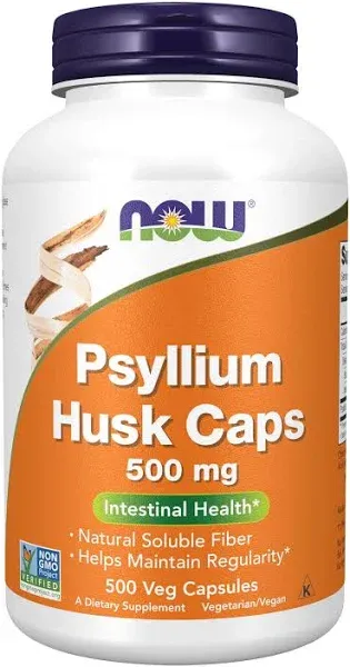 Now Psyllium Husk Caps 500 mg