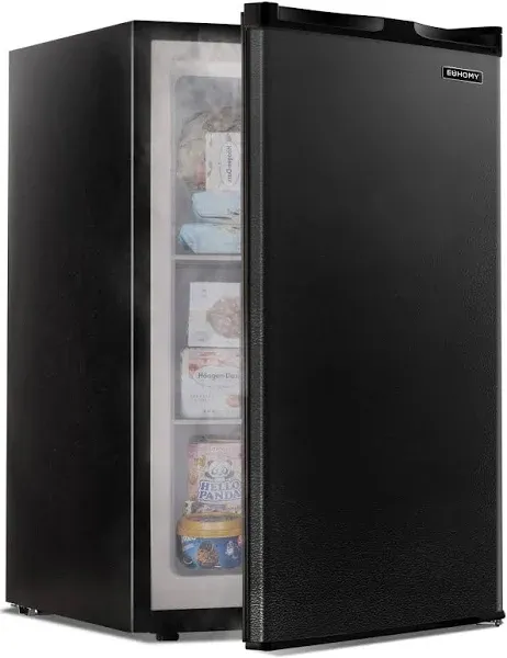 Euhomy Upright Freezer 3.0 Cubic Feet Single Door Compact Mini Freezer with Reversible Door