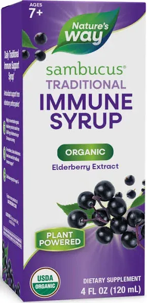 Nature's Way Organic Sambucus Syrup, Elderberry - 4 fl oz bottle