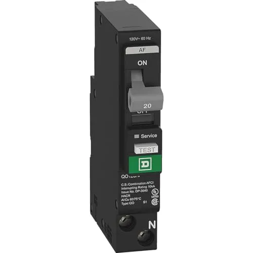 Circuit Breaker Square D QO120PCAFI 20 Amp 1 Pole Plug On Neutral CAFCI 