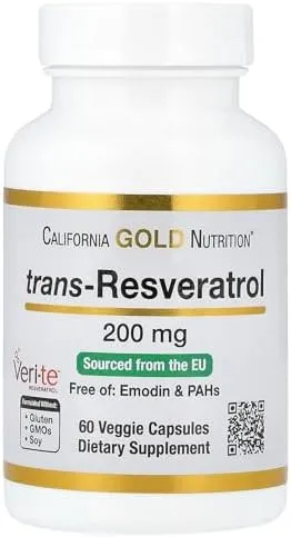 Resveratrol, 98% Pure trans-Resverat<wbr/>rol, Free of Emodin &amp; PAHs, Italian Sourced,