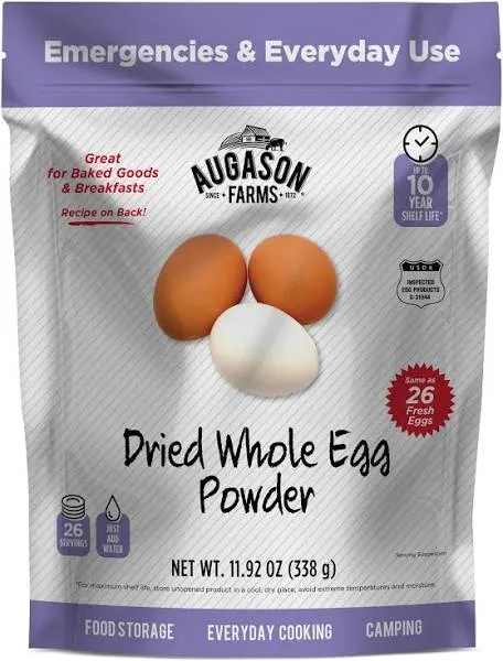 Augason Farms Dried Whole Egg Powder Emergency Food Storage 11.9 oz.