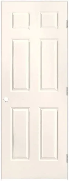 Masonite Traditional 80-in 6-Panel Textured Hollow Core Molded Composite Slab Door