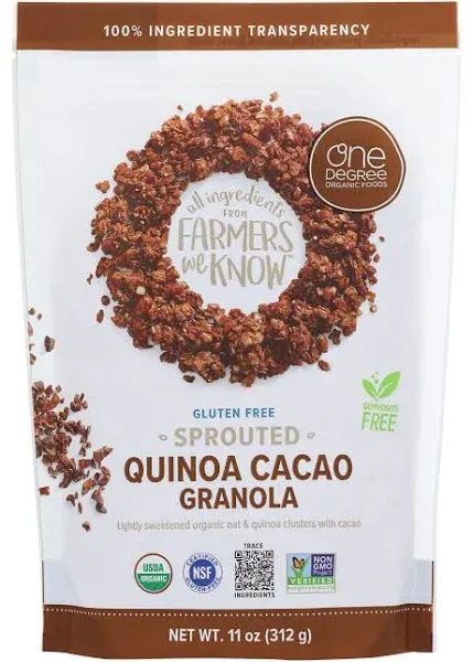 One Degree Organic Foods Sprouted Quinoa Cacao Granola