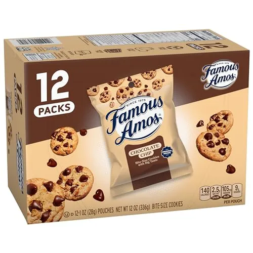 Famous Amos Classic Chocolate Chip Cookies 1 Ounce Bag Pack of 12...