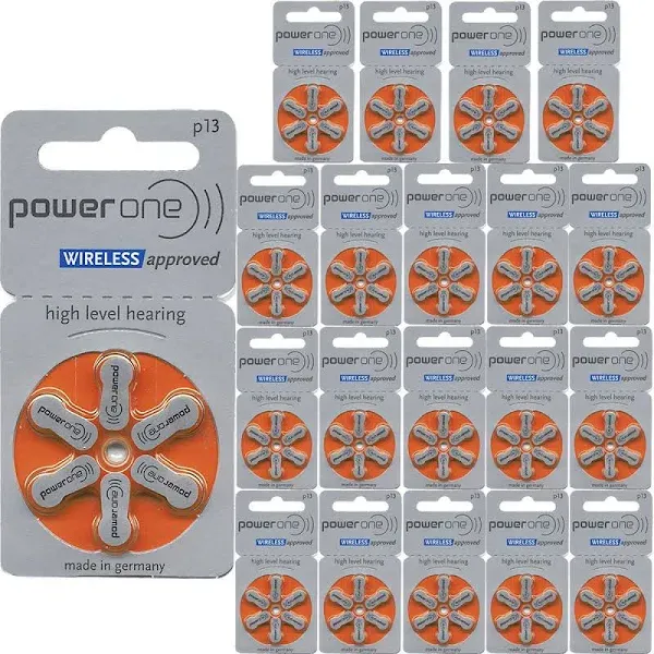 Power One Size 13 Hearing Aid Batteries (120)