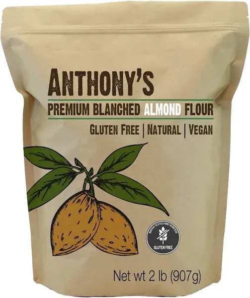 Anthony&#039;s Blanched Almond Flour, 2 lb, Finely Ground, 2 Pound (Pack of 1) 