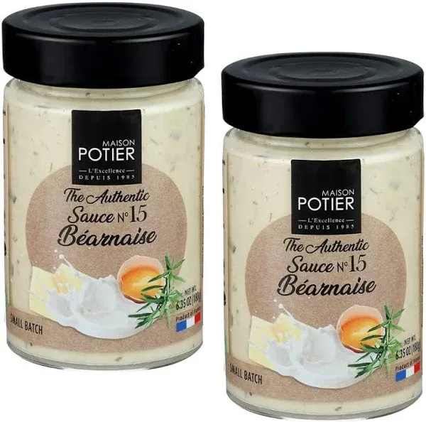 Maison Potier Bearnaise Sauce - The Authentic No 15 - Glass Jar - 6.35 oz (2-pack)