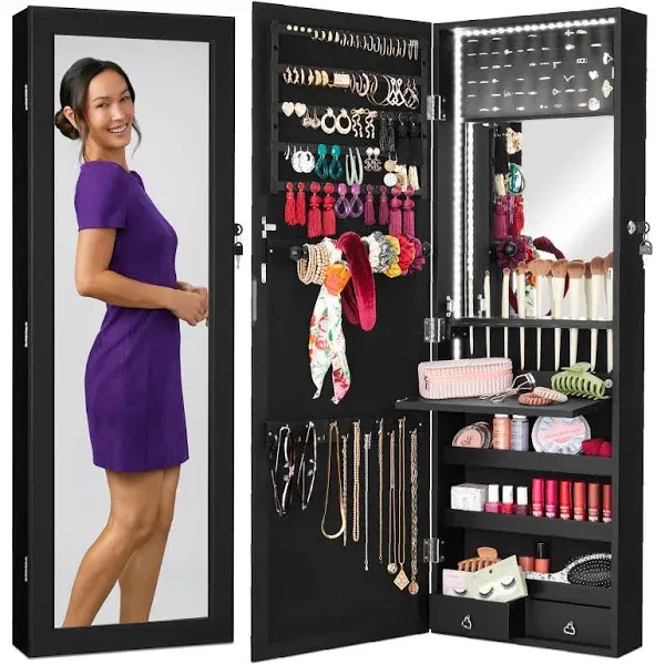 Best Choice Products Hanging Mirror Jewelry Armoire