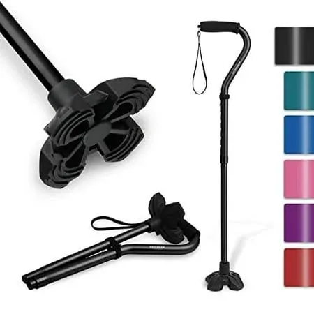 F1 Walking Cane for Women &amp; Men, Lightweight &amp; Sturdy Offset Walking Stick, L...