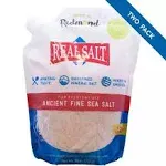 Real Salt - Ancient Fine Sea Salt, Unrefined Mineral Salt, 26 Ounce Pouch 2 Pack