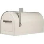 Reliant Large, Locking, Post-Mount Mailbox, White Steel