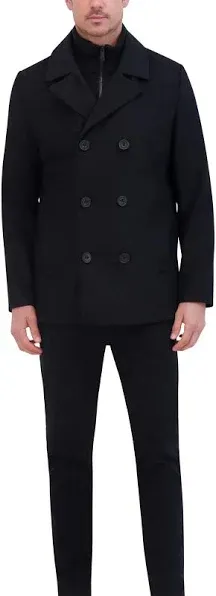 Kenneth Cole Men's Classic Wool-Blend Peacoat