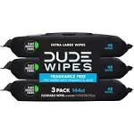 Dude Wipes Flushable Wipes, Fragrance Free, 3 Pack - 3 - 48 wipe packs [144 wipes]