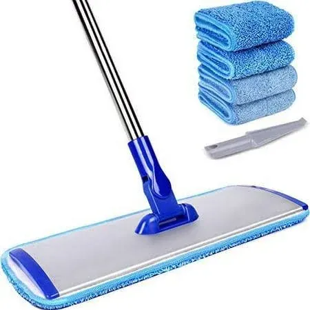 18 Professional Microfiber Mop Floor Cleaning System Flat Mop with S