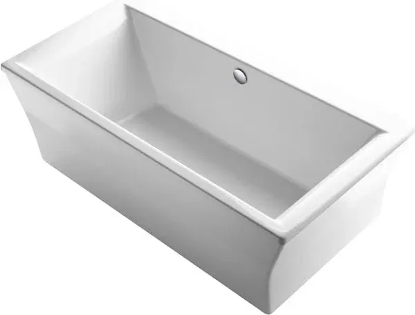 Kohler K-6367-0 White Stargaze 72" x 36" Freestanding Bath, Fluted Shroud