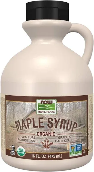 NOW Foods Certified Organic Maple Syrup Grade A Dark