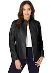 Jessica London Women&#039;s Plus Size Zip Front Leather Jacket