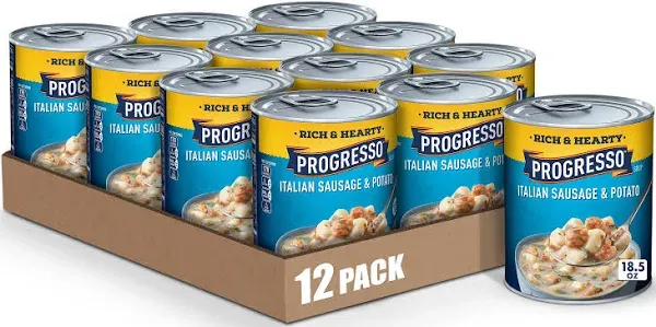 Progresso Rich &amp; Hearty, Italian Sausage &amp; Potato 🍲 18.5 oz. (Pack of 12)